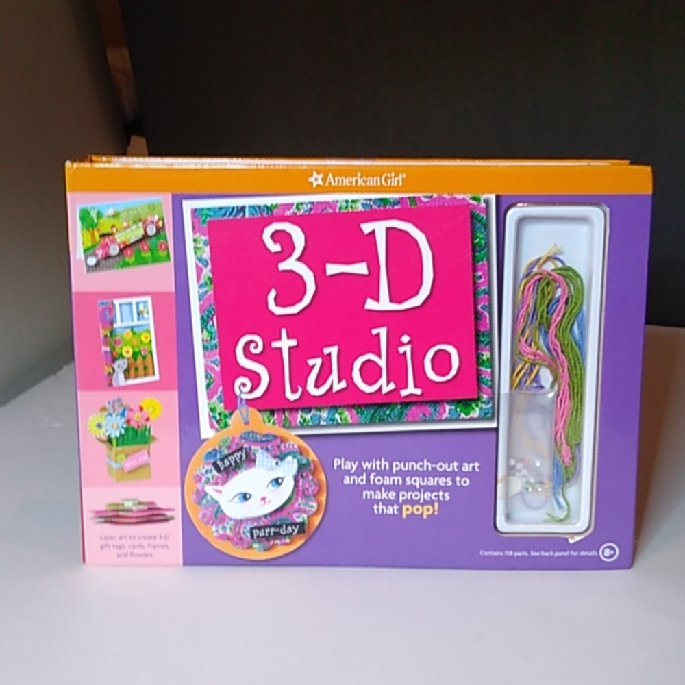 3 D Studio . Play with punch-out art and foam , craft kits .( American Girl )